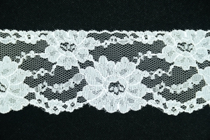 3 inch Flat Lace, White (25 yards) MADE IN USA